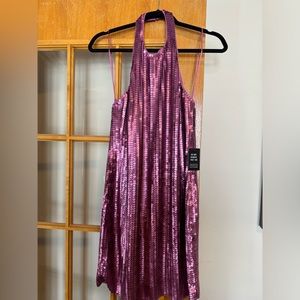 Express size small purple/pink sequin dress NWT.